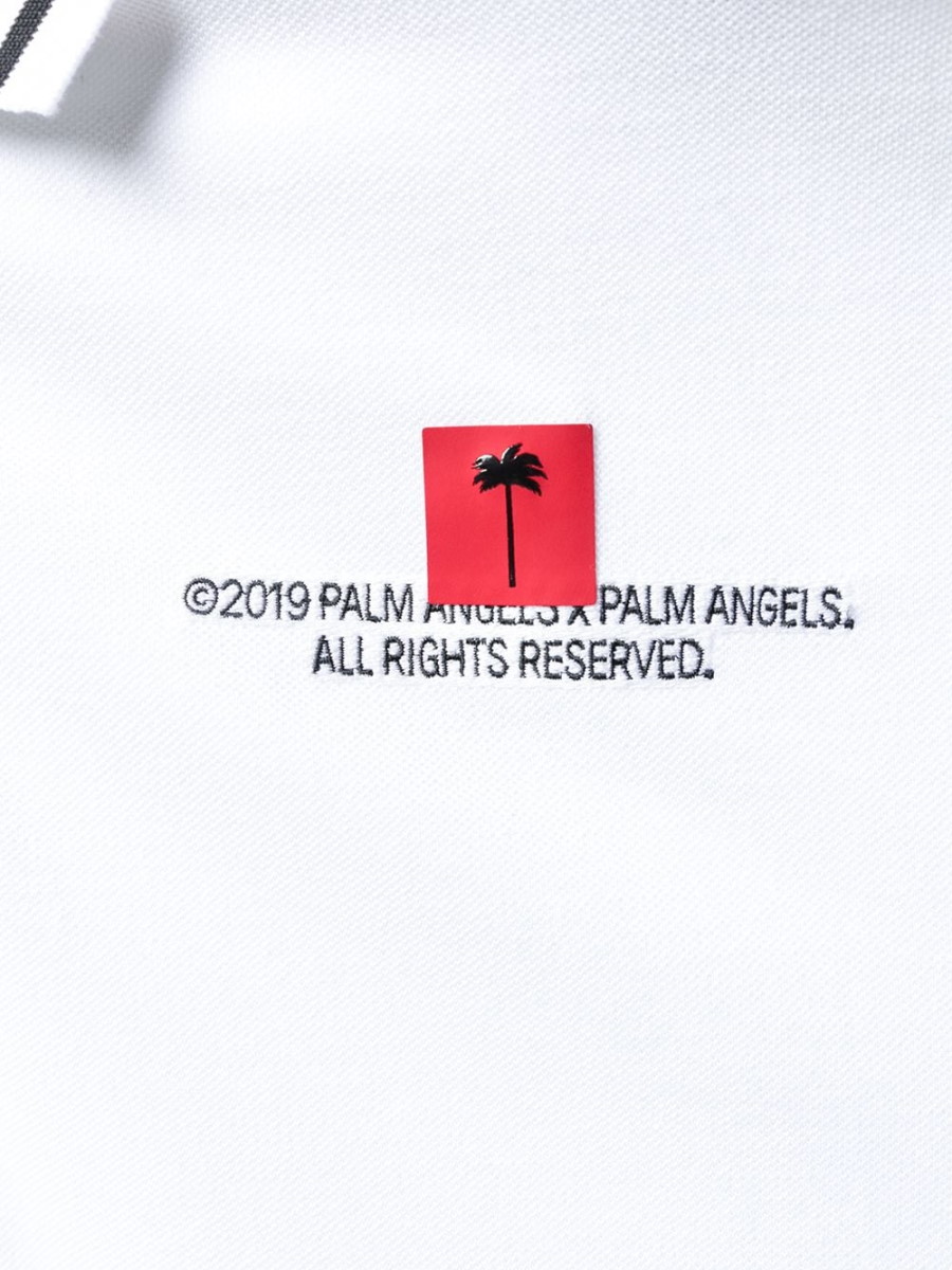 Рубашка-поло Palm Angels с логотипом белая