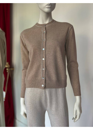 Кардиган Morgano с люрексовой вставкой бежевый 