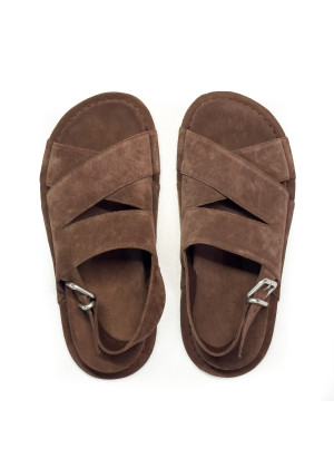 Сандалии Vic Matie Lido замшевые с широкими перемычками и пряжкой коричневые