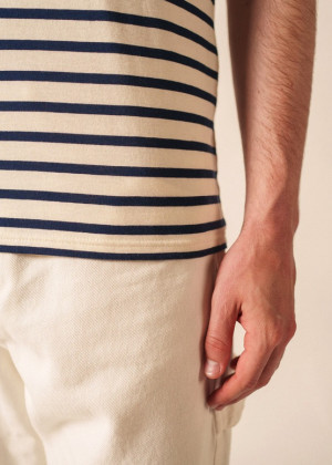 Футболка Saint James LEVANT MODERN в полоску т.синяя/экрю 