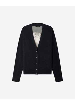 Кардиган Mes Demoiselles ARGY шерстяной с шелковой вставкой серый