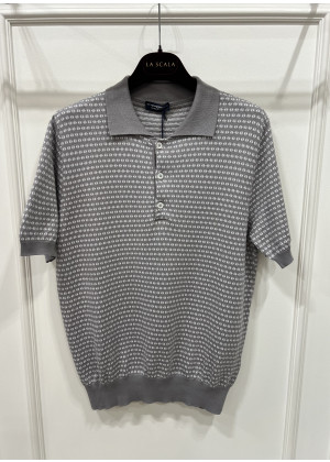 Поло Morgano на резинке 100% хлопок принт серое 48 50 52 54 56 58