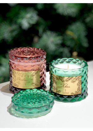 Свеча TONKA аромат «Хвоя» СТАКАН ЗЕЛЕНЫЙ 50 (тубус)