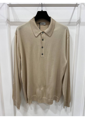 Поло Morgano с длинным рукавом бежевое 