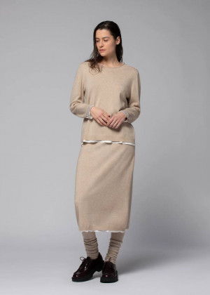 Джемпер MAX&MOI PAM с шелковой отделкой бежевый
