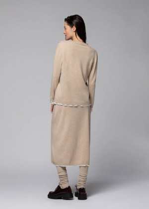 Джемпер MAX&MOI PAM с шелковой отделкой бежевый