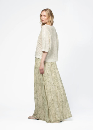 Юбка-макси MAX&MOI JOYEUSE принт бежево-зеленая