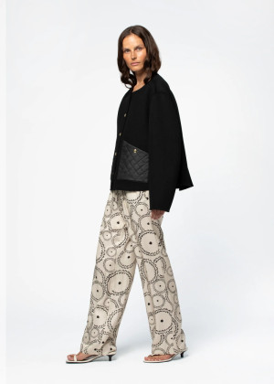 Брюки MAX&MOI BRAVA на кулиске винтажный принт экрю