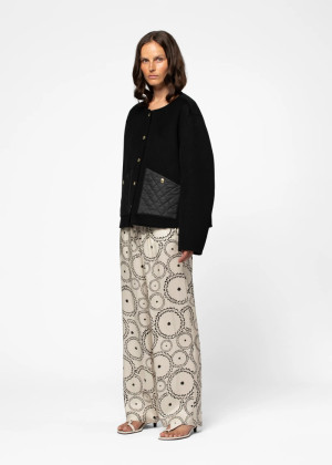 Брюки MAX&MOI BRAVA на кулиске винтажный принт экрю