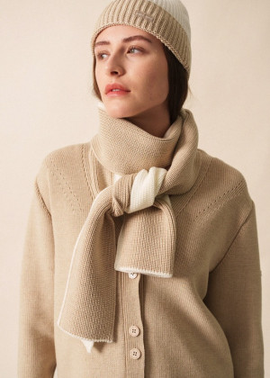Шарф Saint James CANOE BICOLOR шерсть бежевый/экрю
