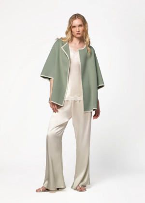 Куртка-пончо MAX&MOI VIRGIL с контрастной окантовкой оливковая