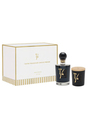 Диффузор с палочками TEATRO Fragranze uniche NERO DIVINO / Божественный черный Luxury collection SINFONIA (Диффузор 250 мл+Свеча 180 г)