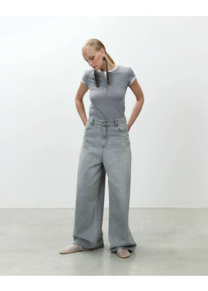 Джинсы ALYSI wide leg серые 