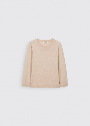 Джемпер MAX&MOI PAM с шелковой отделкой бежевый