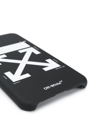 Чехол Off-White для iphone XS max с белым логотипом чёрный