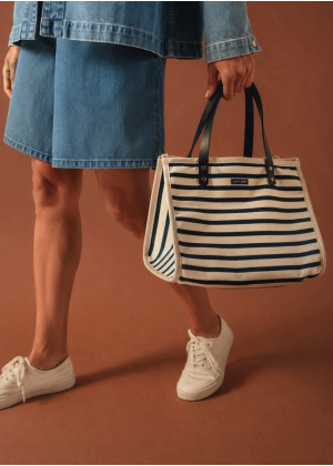 Сумка Saint James SAC CARRE RAYE в полоску экрю