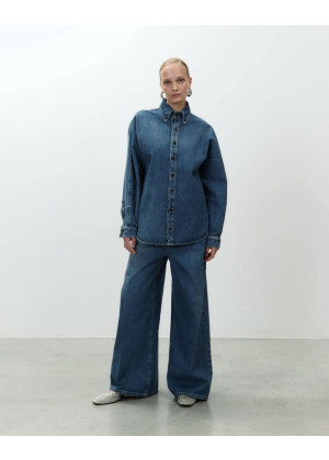 Рубашка из денима ALYSI синяя