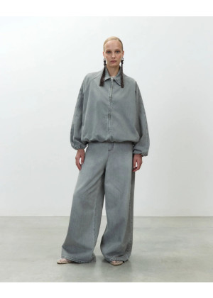 Куртка из денима ALYSI с эластичным поясом серая