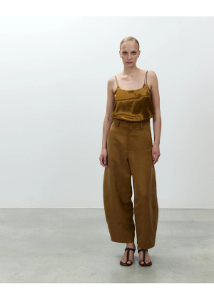 Брюки ALYSI barrel leg горчичные 