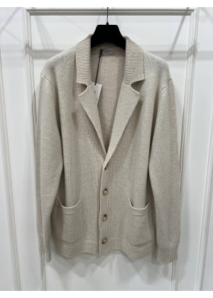 Кардиган Morgano на пуговицах с V-образным вырезом шерсть кашемир экрю