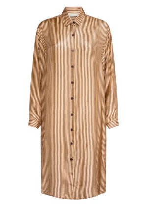 Платье-рубашка Mes Demoiselles HIVA принт полоска светло-зелёное