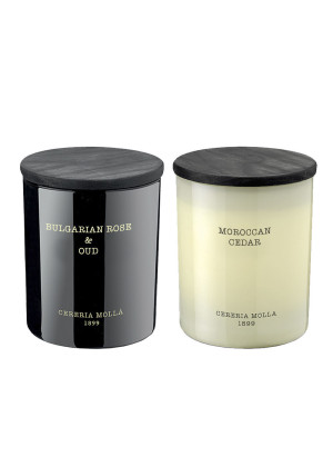Подарочный сет свечей CERERIA MOLLA 1899 IV BOUTIQUE Bulgarian Rose & Oud / Moroccan Cedar, 230г х 2 шт