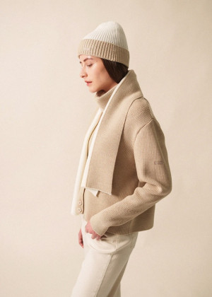 Шарф Saint James CANOE BICOLOR шерсть бежевый/экрю