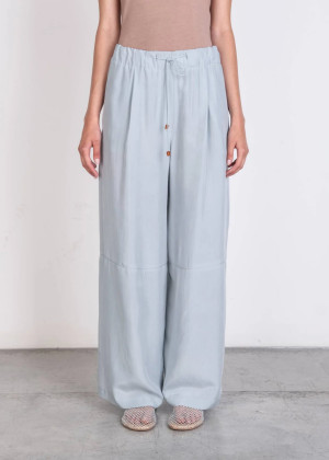 Брюки ALYSI шелковые на кулиске небесно-голубые