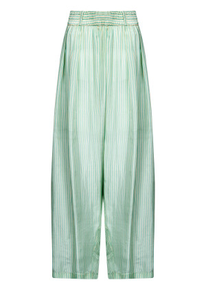 Платье-рубашка Mes Demoiselles HIVA принт полоска светло-зелёное