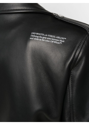 Куртка Off-White байкерская укроченная черная