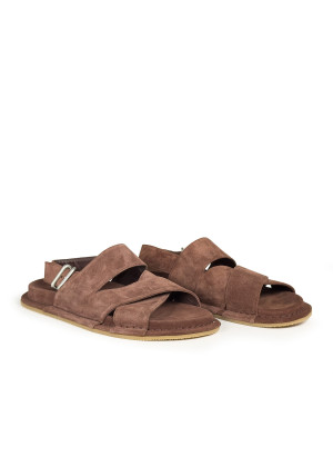 Сандалии Vic Matie Lido замшевые с широкими перемычками и пряжкой коричневые