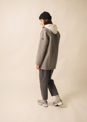 Полупальто Saint James STE ELINA двубортное серое 