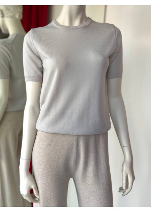 Джемпер Morgano с коротким рукавом светло-серый 