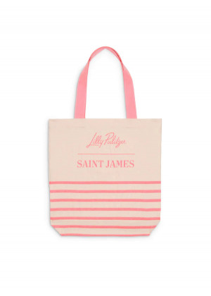 Шопер Saint James TOTE BAG STJXLP в розовую полоску бежевый