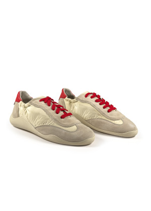 Кеды Vic Matie Ondina с красными акцентами и замшевыми деталями бежевые